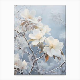 Frosty Botanical Camellia 2 Canvas Print