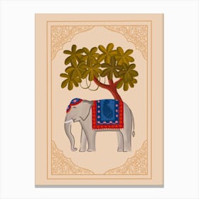 Indian Elephant With Tree Leinwandbild