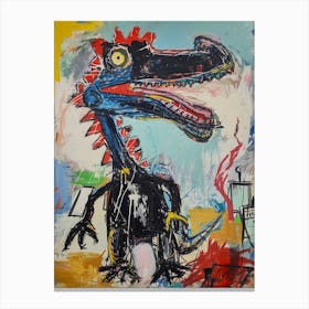 Abstract Graffiti Dinosaur In The Kitchen 3 Canvas Print