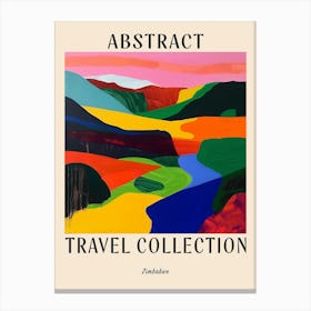 Abstract Travel Collection Poster Zimbabwe Canvas Print