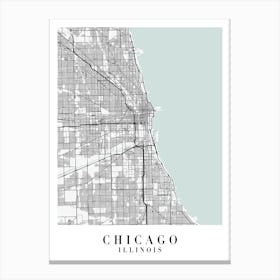 Chicago Illinois Street Map Minimal Color Canvas Print