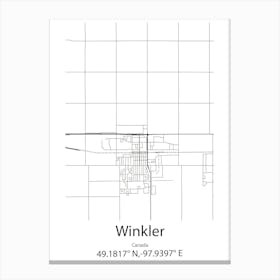 Winkler,Canada Minimalist Map Canvas Print