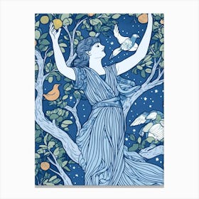 Woman In A Tree Canvas Print