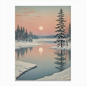 Winter Sunset no2 Canvas Print