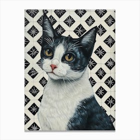 Cat Tile Portrait Canvas Print