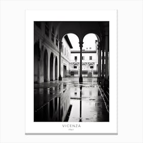 Poster Of Vicenza, Italy, Black And White Analogue Photography 2 Canvas Print
