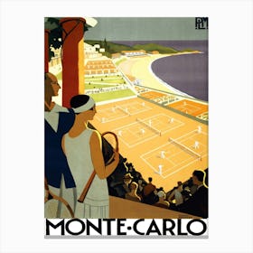 Monte Carlo, Tennis Terrains Canvas Print