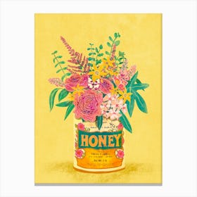 Flowers In A Honey Can Canvas Print