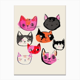 Cats Characters Canvas Print