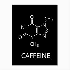 Caffeine Molecule On A Black Background Canvas Print