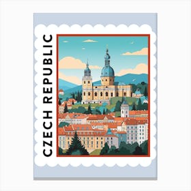 Czech Republic 2 Travel Stamp Poster Canvas Print