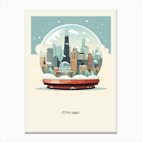 Chicago Usa 2 Snowglobe Poster Canvas Print