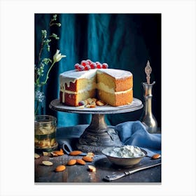 Cake On A Cake Stand sweet food Canvas Print