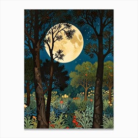 William Morris Moonlight In The Forest 100 Canvas Print