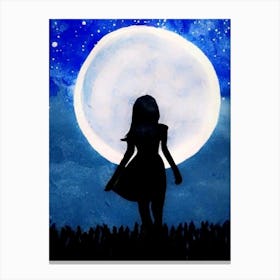 Silhouette Of A Girl Canvas Print