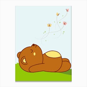 Teddy Bear Sleeping Canvas Print