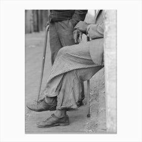 Untitled Photo, Possibly Related To Man, Hands Resting On His Cane, Waco, Texas By Russell Lee Canvas Print
