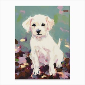 A Maltese Dog Painting, Impressionist 1 Canvas Print
