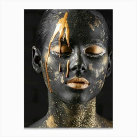 Black And Gold Woman Canvas Print