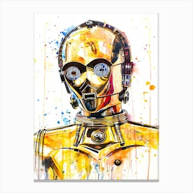 C 3po From Star Wars Watercolor Canvas Print