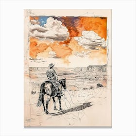 Big Sky Country Cowboy Collage 4 Canvas Print