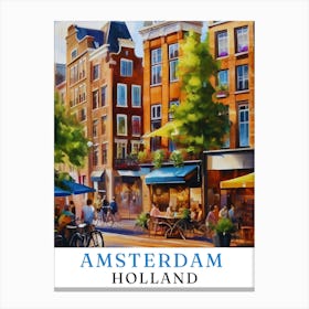 Netherlands Amsterdam, travel poster, wall art print, Amsterdam painting,104 Canvas Print