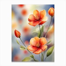 Orange Flowers 1 Canvas Print