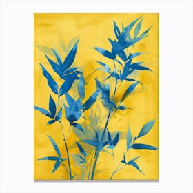 Blue And Yellow Bamboo Canvas Print