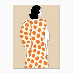 Orange Polka Dot Dress Canvas Print