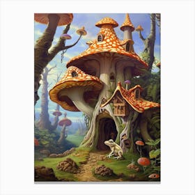 Tree Frog Home Art Nouveau 1 Canvas Print