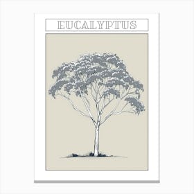 Eucalyptus Tree Minimalistic Drawing 3 Poster Canvas Print