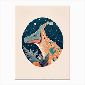 Lambeosaurus Terrazzo Style Dinosaur Canvas Print