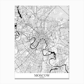 Moscow White Black Canvas Print