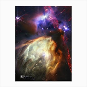 Rho Ophiuchi (James Webb/JWST), Star-forming region — space poster, science poster, space photo, space art, jwst picture Canvas Print