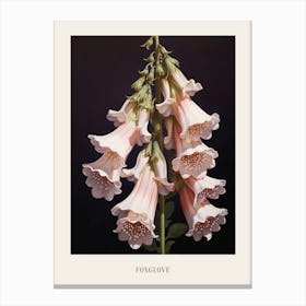 Floral Illustration Foxglove 1 Poster Canvas Print