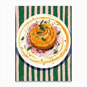 A Plate Of Pumpkins, Autumn Food Illustration Top View 53 Canvas Print