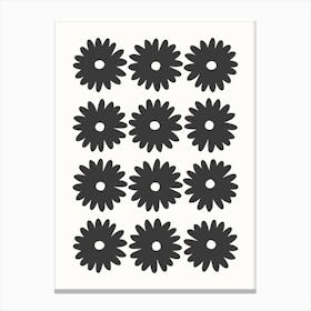 Daisy Black & White Canvas Print