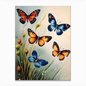 Beautiful Vintage Butterfly Painting Canvas Print