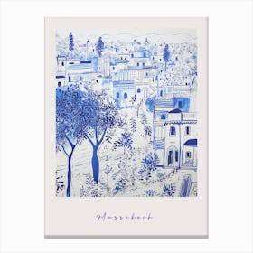 Marrakech Morocco 3 Mediterranean Blue Drawing Poster Canvas Print