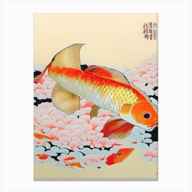 Soragoi Koi Fish 1, Ukiyo E Style Japanese Canvas Print