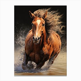 A Horse Painting In The Style Of Photorealistic Technique 4 Canvas Print