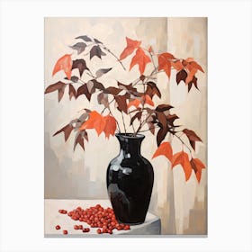 Bouquet Of Virginia Creeper Flowers, Autumn Fall Florals Painting 3 Canvas Print