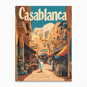 Aihrgdesign A Classic 1960s Travel Poster For Casablanca 3 Canvas Print