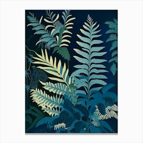 Blue Star Fern Rousseau Inspired Canvas Print