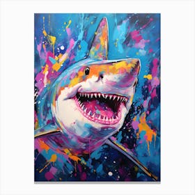  A Great Hammerhead Shark Vibrant Paint Splash 2 Canvas Print