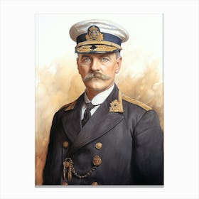 Titanic Captain Edward Smith Vintage Illustration 1 Canvas Print