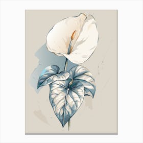 Anthurium Flower Painting Canvas Print