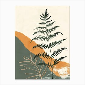 Fern Plant Minimalist Illustration 4 Canvas Print