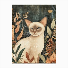 Burmese Cat Japanese Illustration 1 Canvas Print