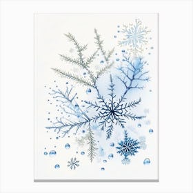 Water, Snowflakes, Quentin Blake Illustration Canvas Print